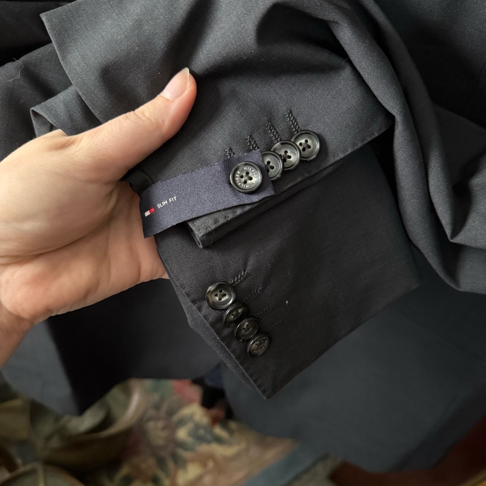 Tommy Hilfiger NWT Black/Grey Charcoal Sports Coat Suit Jacket Blazer - Picture 4 of 8